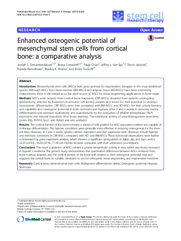 (PDF) Enhanced osteogenic potential of mesenchymal stem cells from ...
