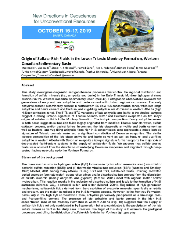 (PDF) Origin of sulfate-rich fluids in the Early Triassic Montney ...