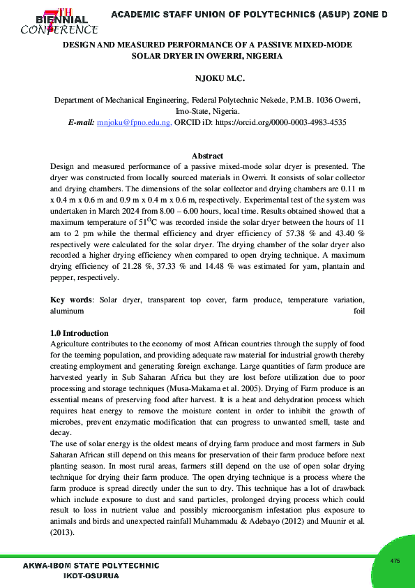 (PDF) DESIGN AND MEASURED PERFORMANCE OF A PASSIVE MIXED-MODE SOLAR ...