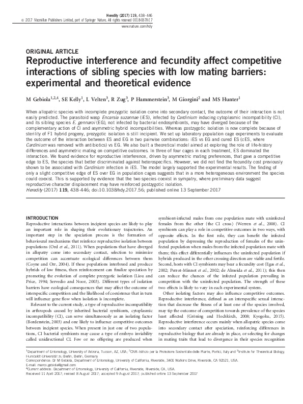 (PDF) Reproductive interference and fecundity affect competitive ...