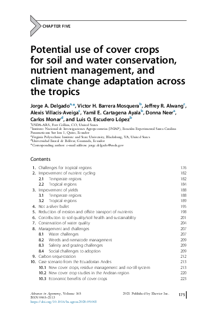 (PDF) Potential use of cover crops for soil and water conservation ...