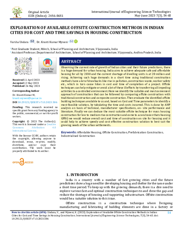 (PDF) Exploration of Available Offsite Construction Methods in Indian ...