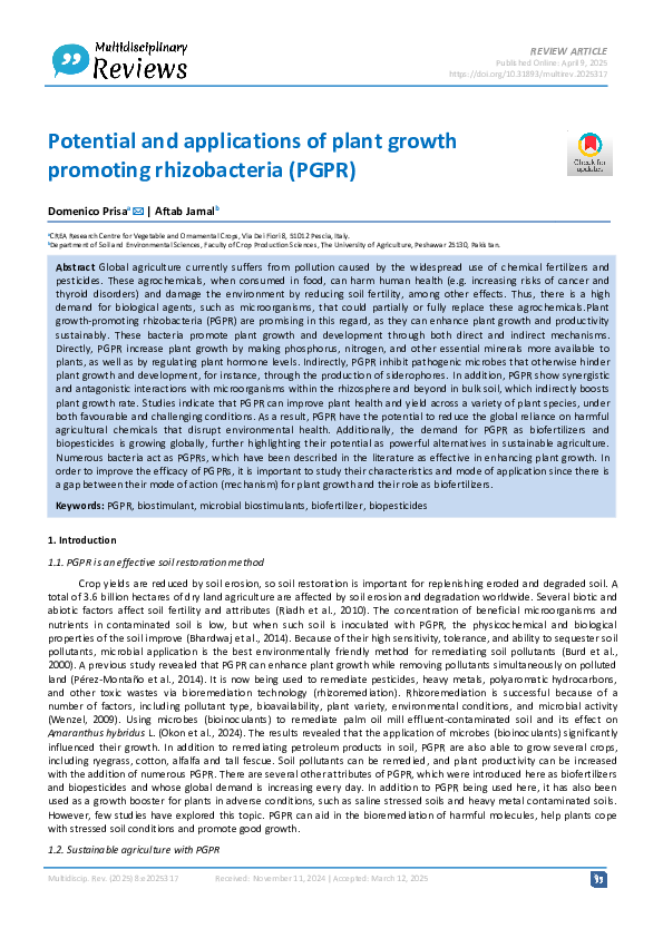 (PDF) Potential and applications of plant growth promoting ...