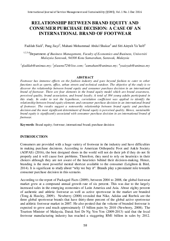 (PDF) Relationship Between Brand Equity and Consumer Purchase Decision