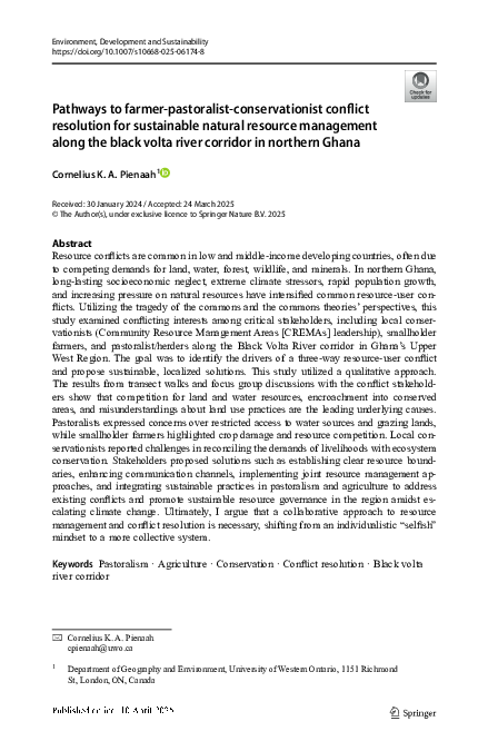 (PDF) Pathways to farmer-pastoralist-conservationist conflict ...