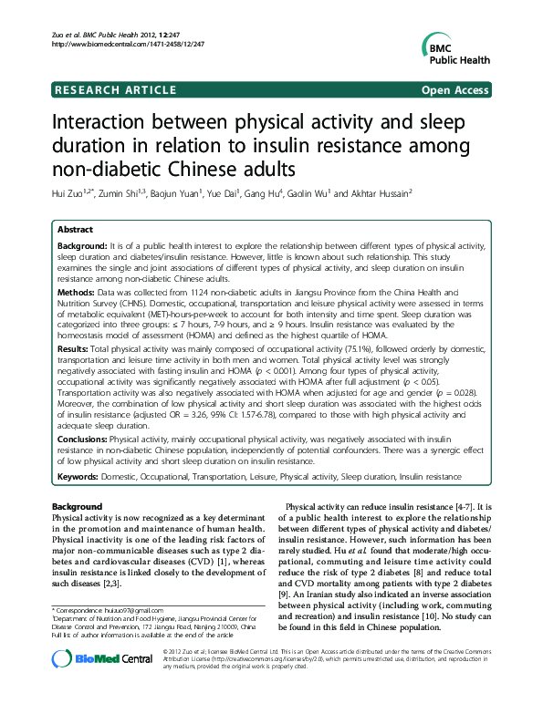 (PDF) Interaction between physical activity and sleep duration in ...