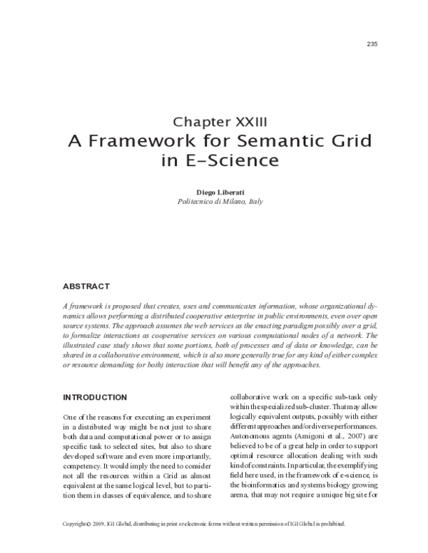 (PDF) A Framework for Semantic Grid in E-Science