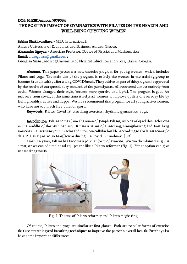 (PDF) The Positive Impact of Gymnastics with Pilates on the Health and ...