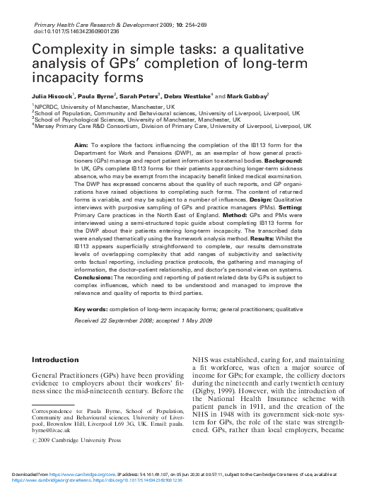 (PDF) Complexity in simple tasks: a qualitative analysis of GPs ...