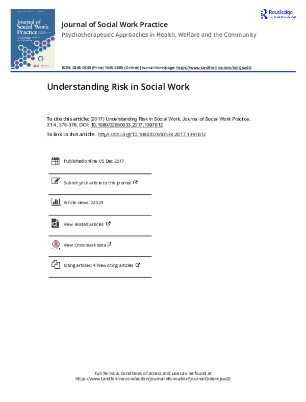 (PDF) Understanding Risk in Social Work