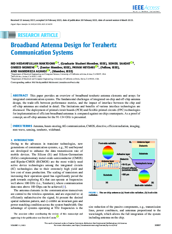 (PDF) Broadband Antenna Design for Terahertz Communication Systems