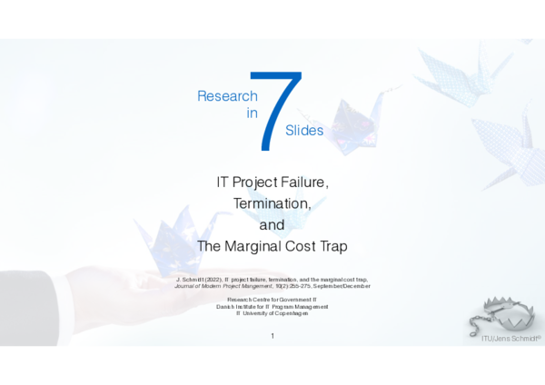 (PDF) IT project failure termination and the marginal cost trap RCGIT ...
