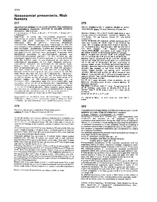 (PDF) Nosocomial pneumonia. Risk factors