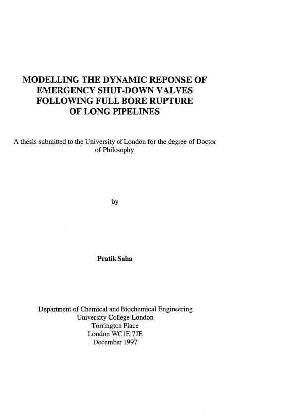 (PDF) Modelling the dynamic response of emergency shut-down valves ...
