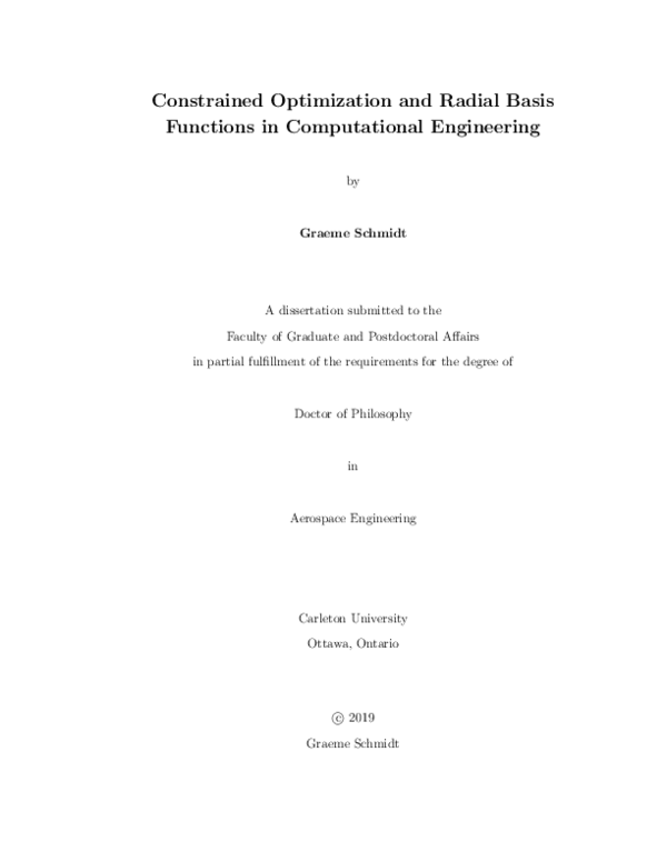 (PDF) Constrained Optimization and Radial Basis Functions in ...