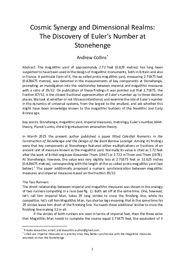 (PDF) Cosmic Synergy and Dimensional Realms: The Discovery of Euler's ...