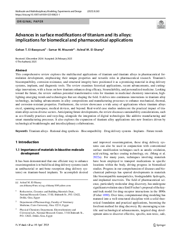 (PDF) Advances in surface modifications of titanium and its alloys ...