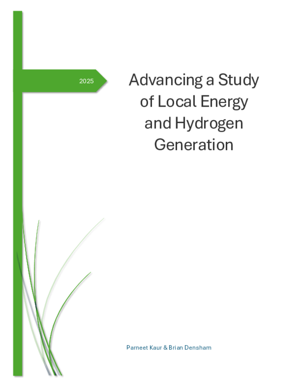 (PDF) Advancing a Study of Local Energy and Hydrogen Generation
