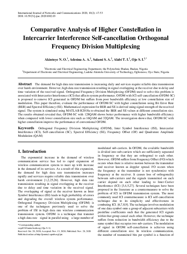 (PDF) Comparative Analysis of Higher Constellation in Intercarrier ...
