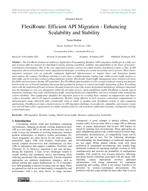 (PDF) FlexiRoute: Efficient API Migration -Enhancing Scalability and ...