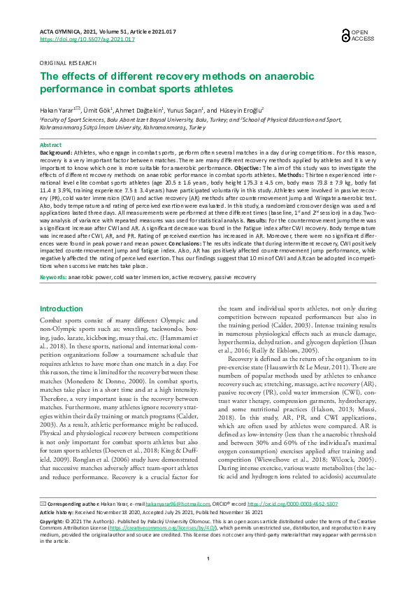 (PDF) The effects of different recovery methods on anaerobic ...