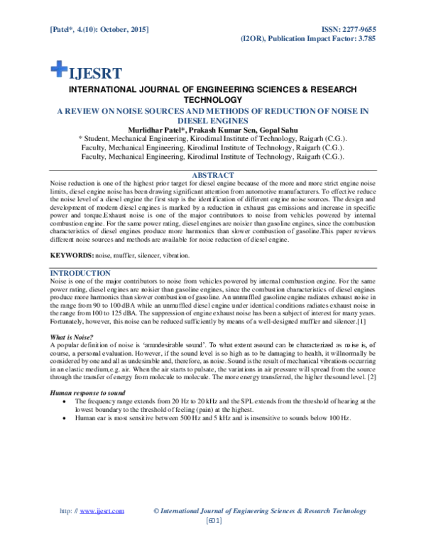 (PDF) A Review on Noise Sources and Methods of Reduction of Noise in ...