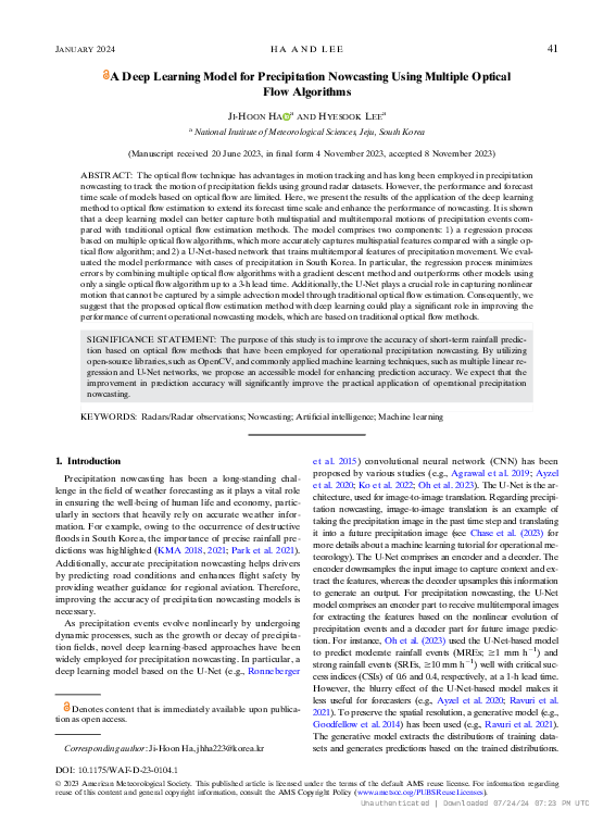 (PDF) A Deep Learning Model for Precipitation Nowcasting Using Multiple ...