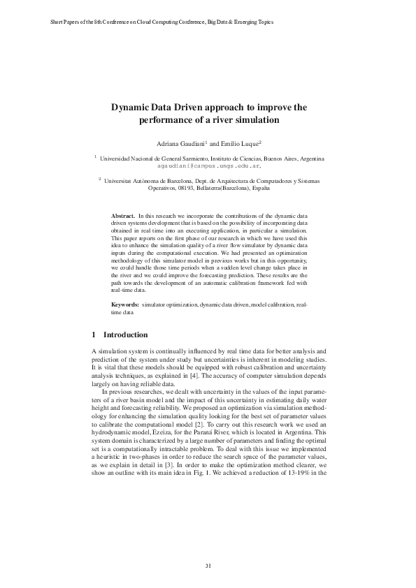(PDF) Dynamic Data Driven approach to improve theperformance of a river ...