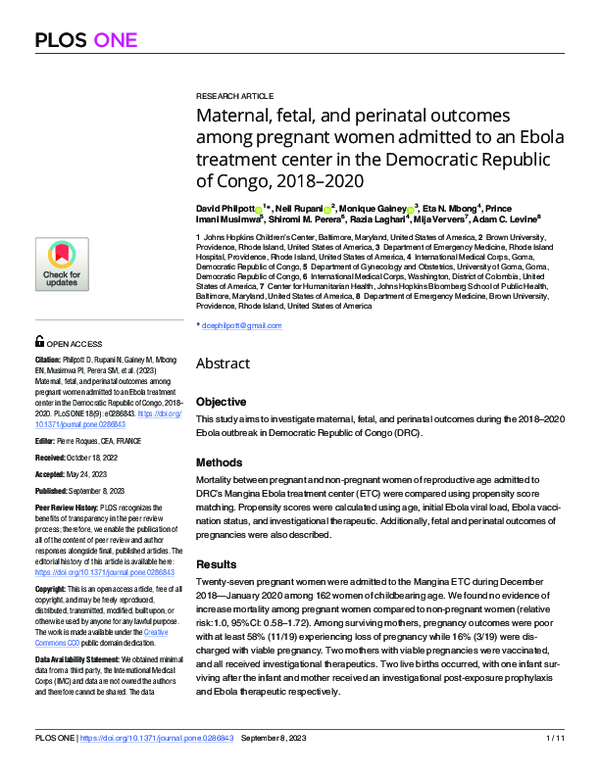 (PDF) Maternal, fetal, and perinatal outcomes among pregnant women ...