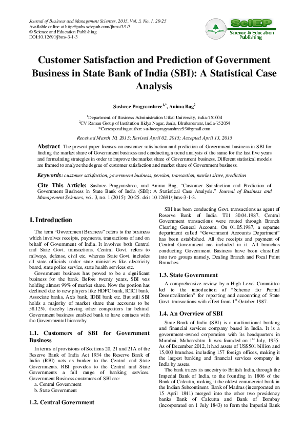 (PDF) A Comparative Study of Customer Satisfaction in SBI and ICICI Bank