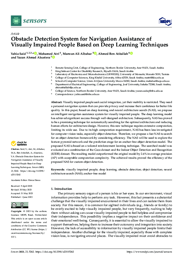 (PDF) Obstacle Detection System for Navigation Assistance of Visually ...