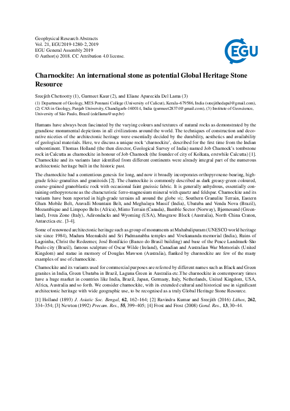 (PDF) Charnockite: An international stone as potential Global Heritage ...