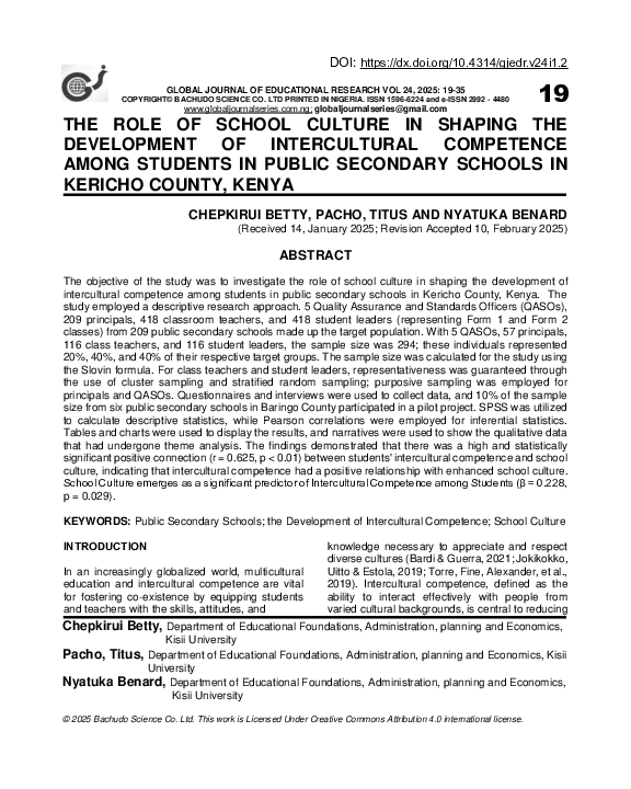 (PDF) THE ROLE OF SCHOOL CULTURE IN SHAPING THE DEVELOPMENT OF ...