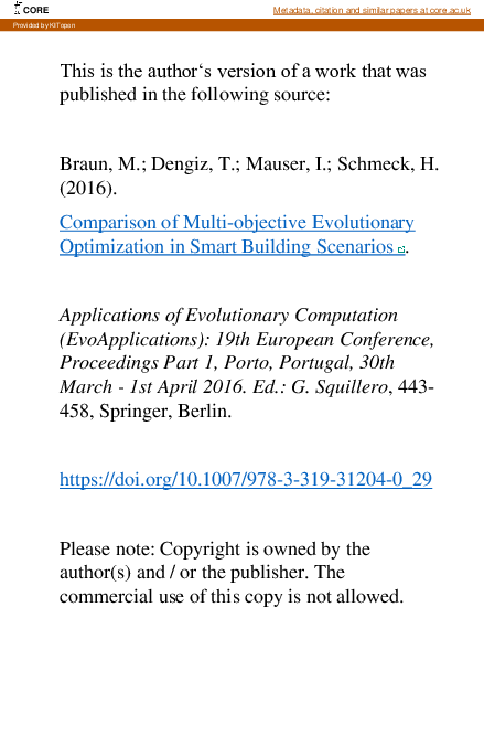 (PDF) Comparison of Multi-objective Evolutionary Optimization in Smart ...