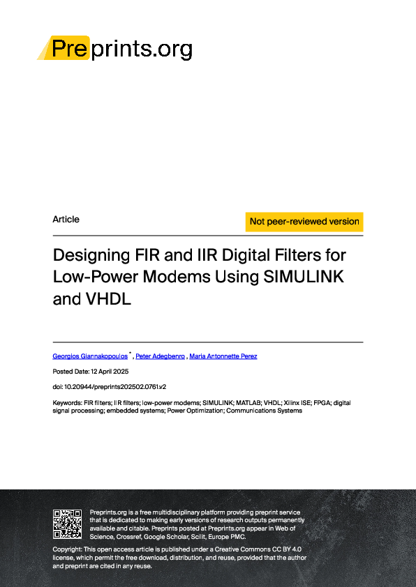 (PDF) Designing FIR and IIR Digital Filters for Low-Power Modems Using ...