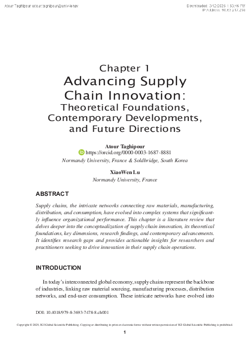 (PDF) Advancing Supply Chain Innovation Theoretical Foundations ...