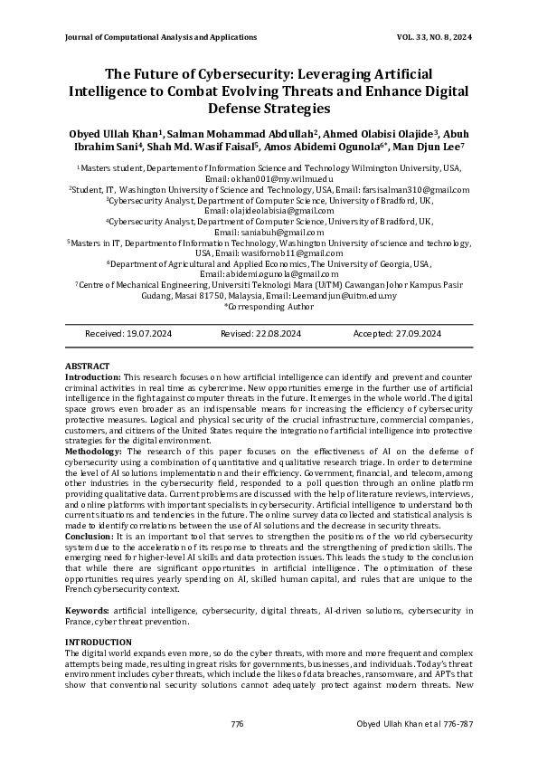 (PDF) The Future of Cybersecurity: Leveraging Artificial Intelligence ...