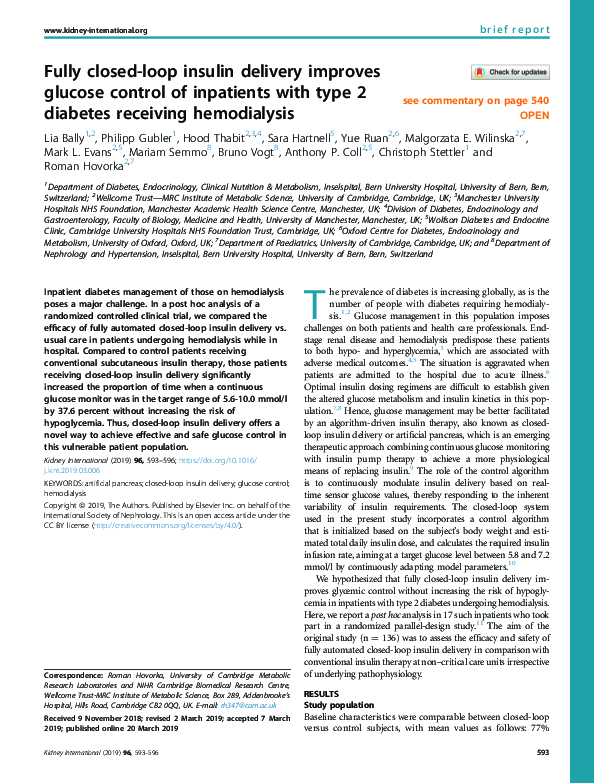 (PDF) Fully closed-loop insulin delivery improves glucose control of ...