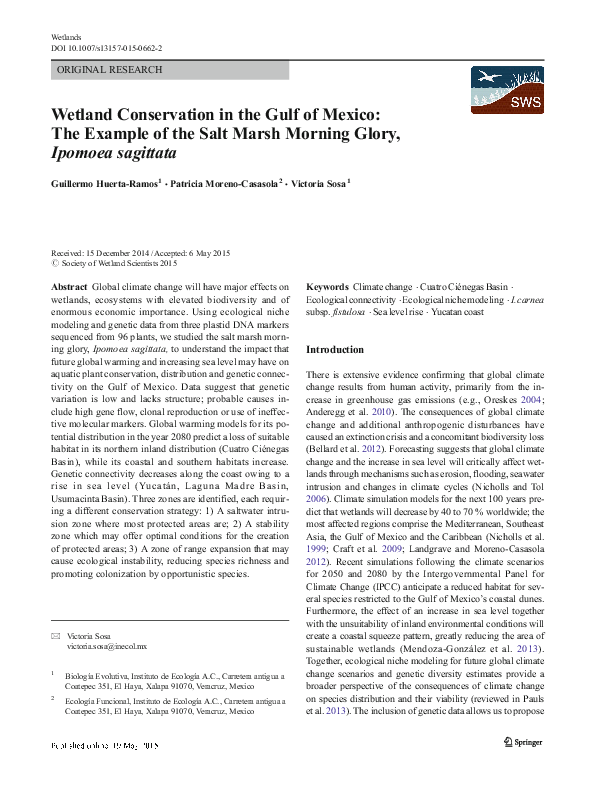 (PDF) Wetland Conservation in the Gulf of Mexico: The Example of the ...
