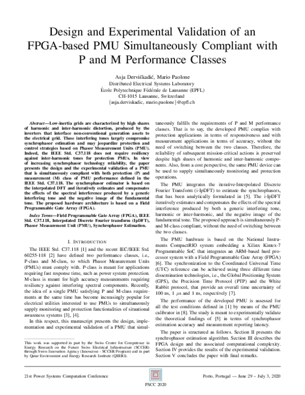 (PDF) Design and experimental validation of an FPGA-based PMU ...
