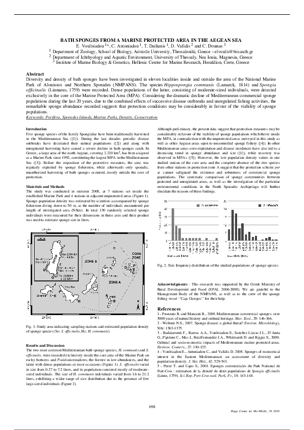 (PDF) Bath Sponges from a Marine Protected Area in the Aegean Sea