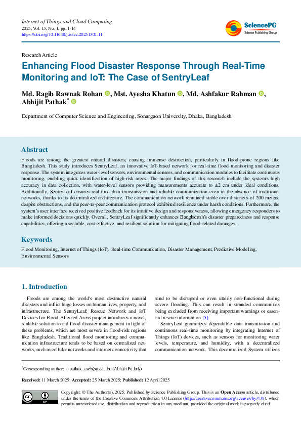 (PDF) Enhancing Flood Disaster Response Through Real-Time Monitoring ...