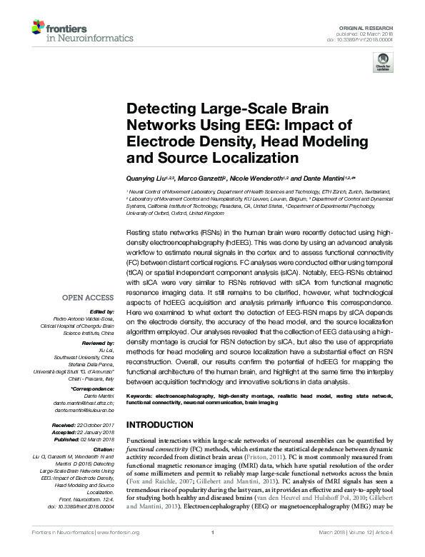 (PDF) Detecting Large-Scale Brain Networks Using EEG: Impact of ...