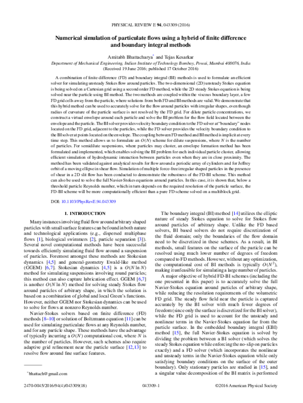 (PDF) Numerical Simulation of Particulate Flows using the Multiphase ...