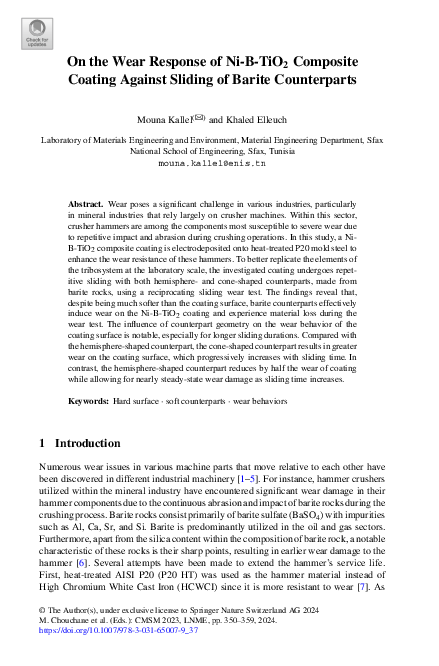 (PDF) On the Wear Response of Ni-B-TiO 2 Composite Coating Against ...