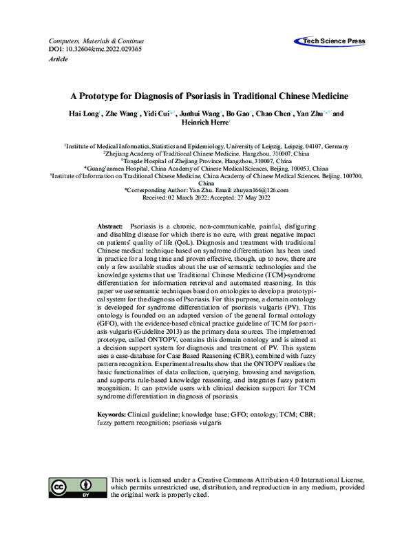 (PDF) A Prototype for Diagnosis of Psoriasis in Traditional Chinese ...