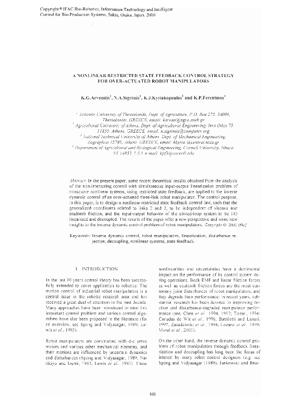 (PDF) A Nonlinear Restricted State Feedback Control Strategy for Over ...
