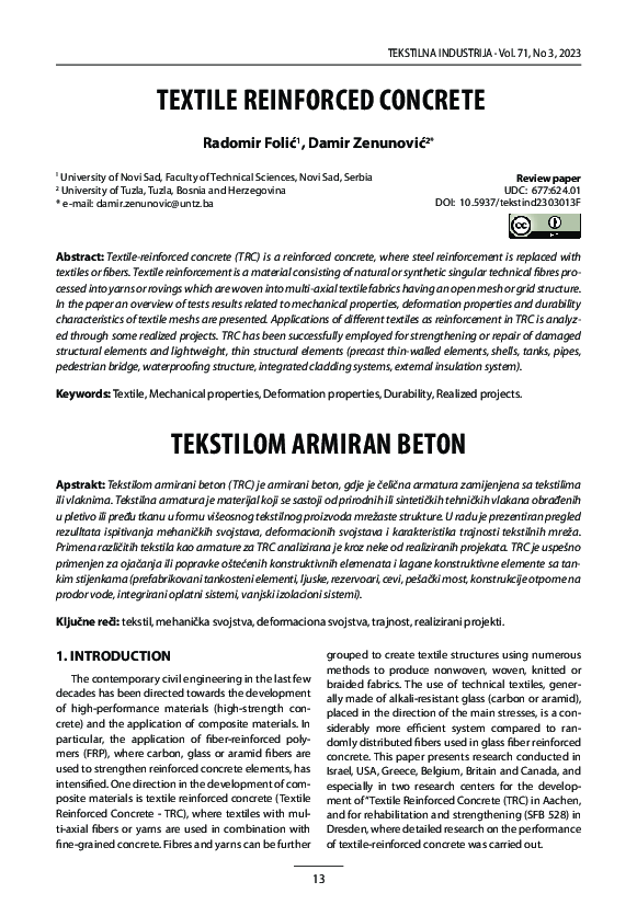 (PDF) Textile reinforced concrete