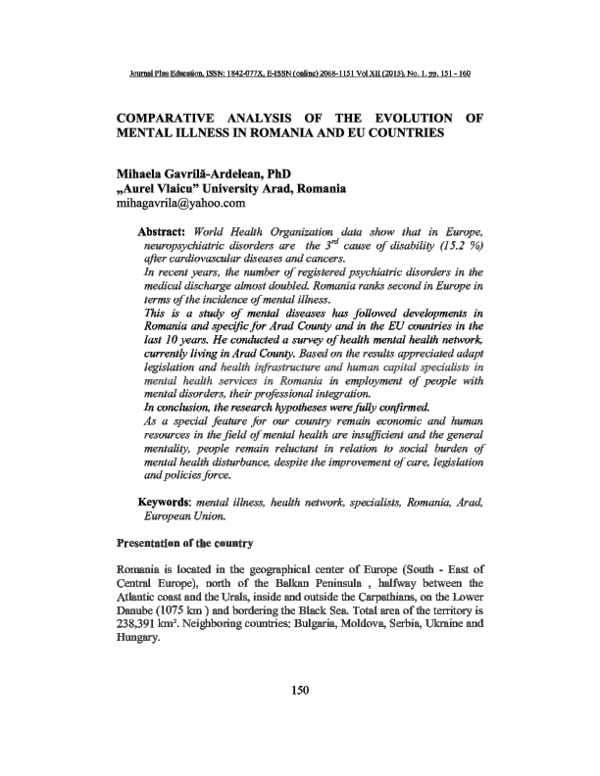 (PDF) Comparative Analysis of the Evolution of Mental Illness in ...