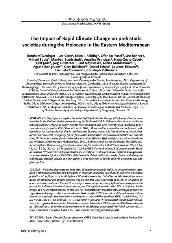 (PDF) The Impact of Rapid Climate Change on Prehistoric Societies ...